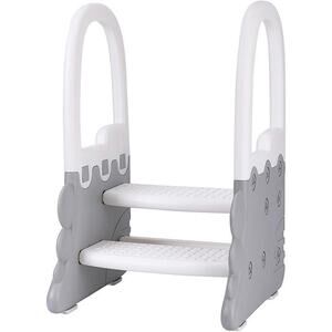 2-Step Stools for Kids, Anti-Slip for Bathroom Sink & Kitchen Counter w/Handrail